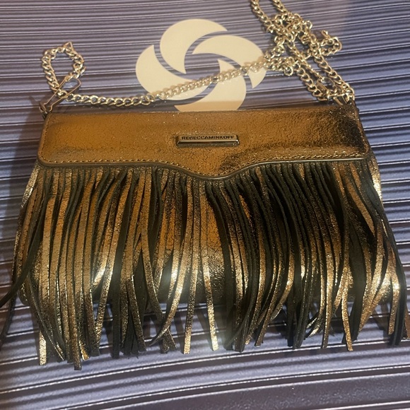 Rebecca Minkoff Handbags - Rebecca Minkoff Gold Fringe Clutch